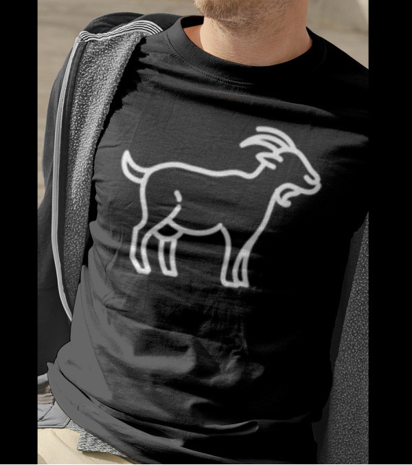 GOAT Line Art Animal Icon Badge Patch Outline T-Shirt