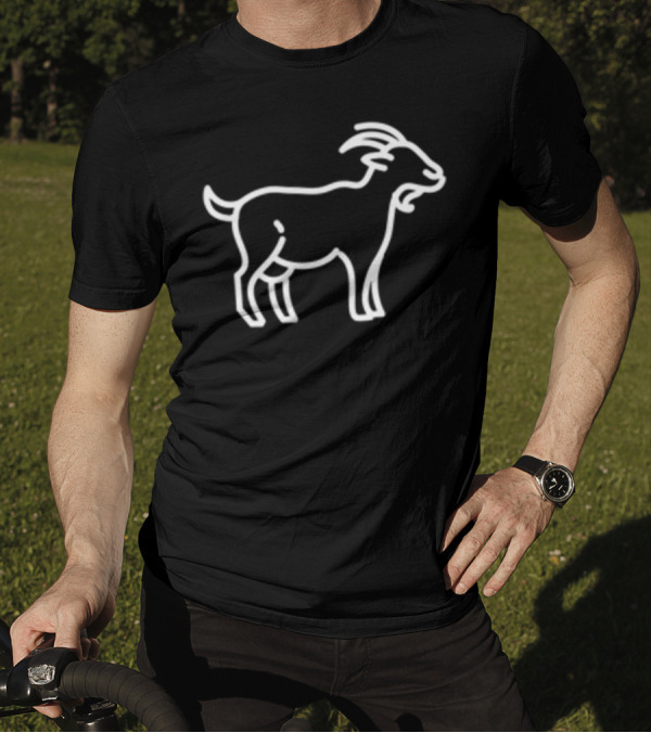 GOAT Line Art Animal Icon Badge Patch Outline T-Shirt