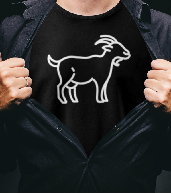 GOAT Line Art Animal Icon Badge Patch Outline T-Shirt