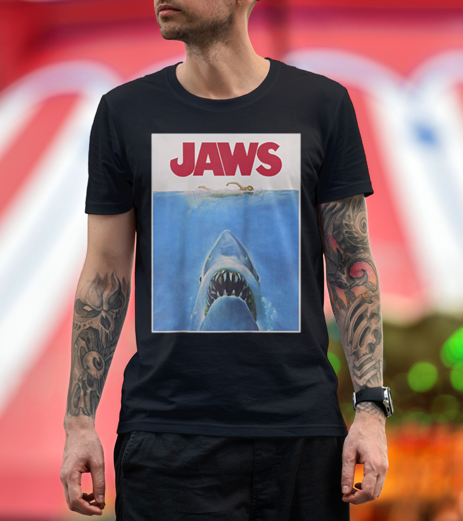 Jaws Movie Poster Classic Shark Image T-Shirt