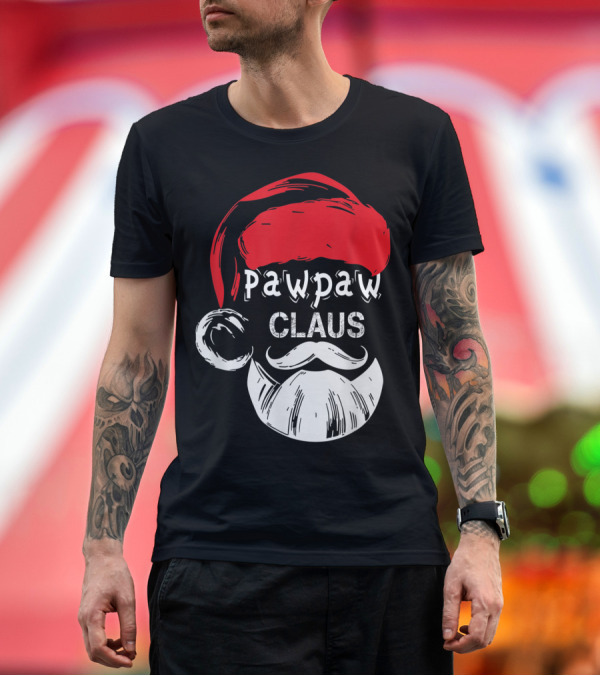 Premium T-Shirt: Pawpaw Claus Christmas Santa Grandpa Beard Hat T-Shirt Pawpaw Claus Christmas Santa Grandpa Beard Hat T-Shirt