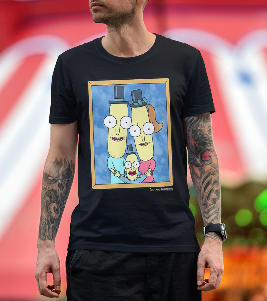 Rick And Morty Lil' Poopy Family Portrait Adult Swim T-Shirt