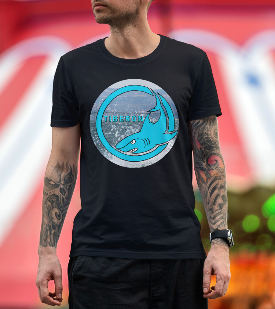 Tiberon Shark Circle at Tibs at the E Site T-Shirt