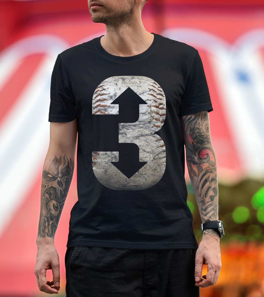 3 Up 3 Down Baseball עם כדורינה T-Shirt