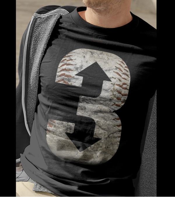 3 Up 3 Down Baseball עם כדורינה T-Shirt