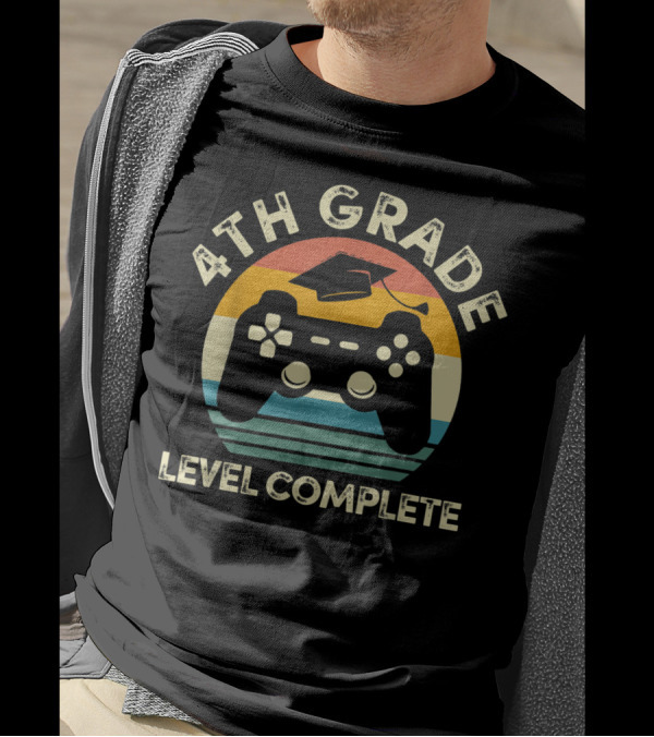 4th Grade Level Complete Video Game Graduation T-Shirt