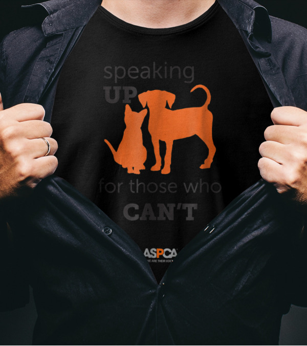ASPCA Speaking Up For Those Who Can't With Orange Dog And Cat T-Shirt