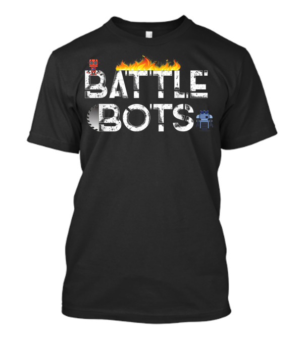 Battle Bots Fighting Robots Flame And Gear T-Shirt
