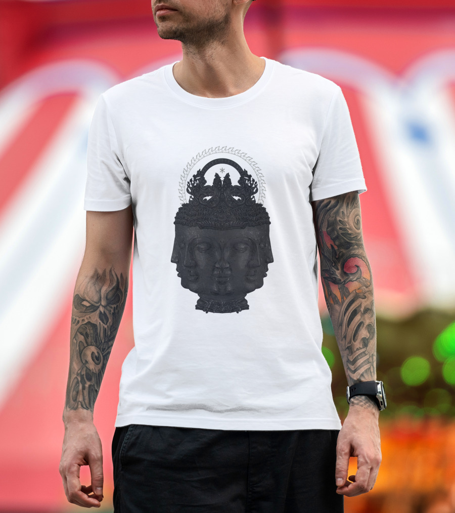9Face Buddha Multi-Heads Divine Serenity T-Shirt