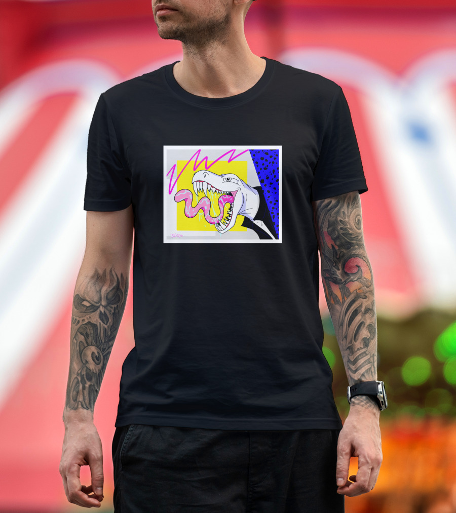 '80's Babe Neon Dinosaur Art' T-Shirt