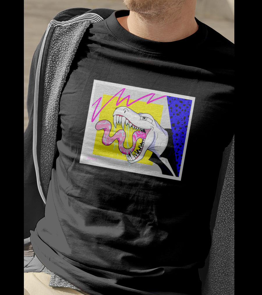 '80's Babe Neon Dinosaur Art' T-Shirt