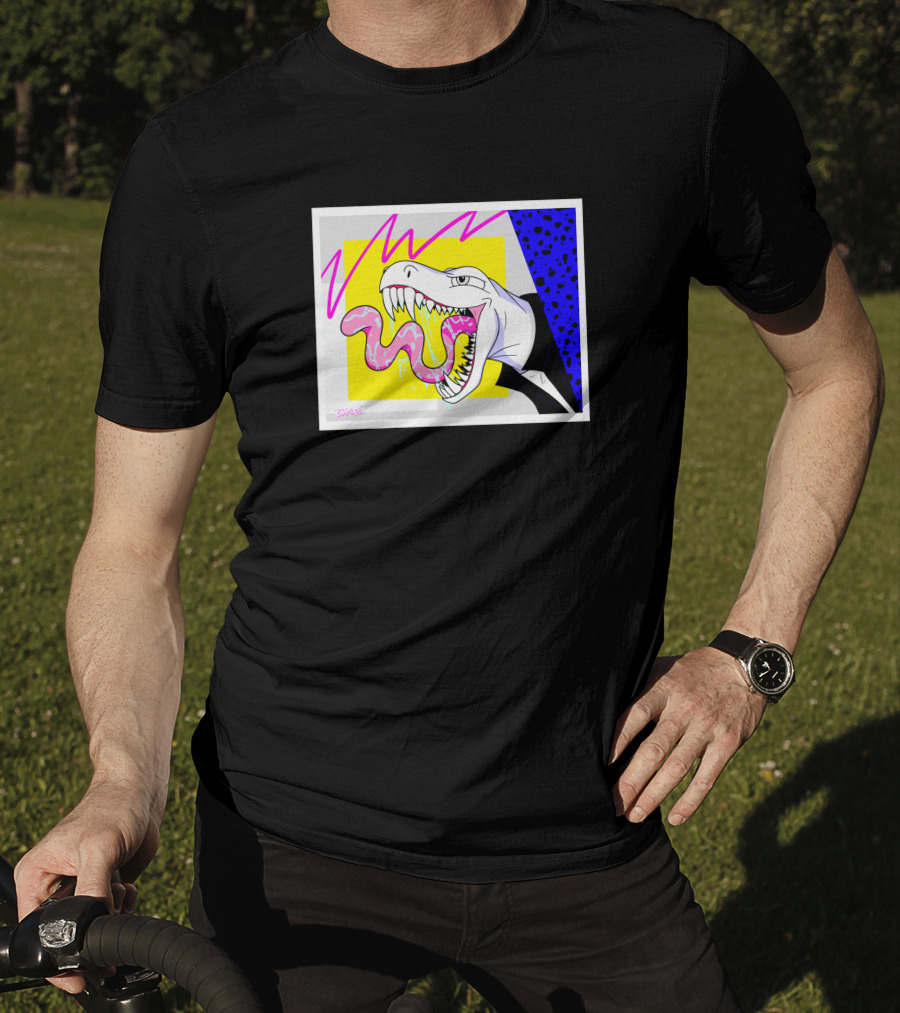 '80's Babe Neon Dinosaur Art' T-Shirt