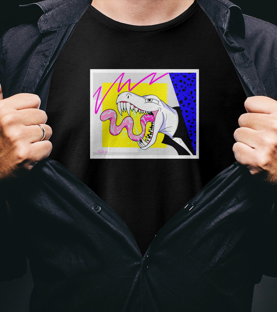 '80's Babe Neon Dinosaur Art' T-Shirt