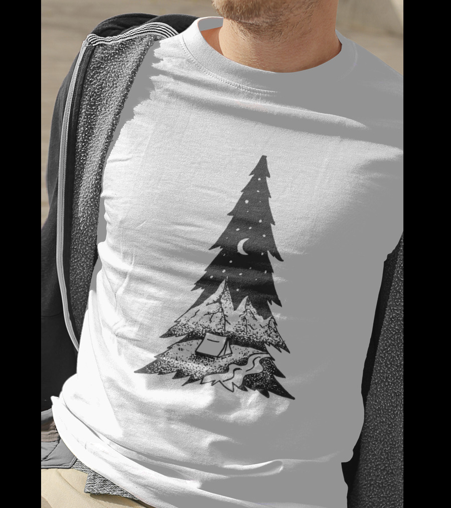 Adventurer 23651 Night Sky And Forest Camping Scene T-Shirt