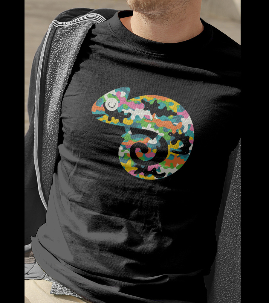 Alive 1371502 Colorful Camouflage Chameleon T-Shirt
