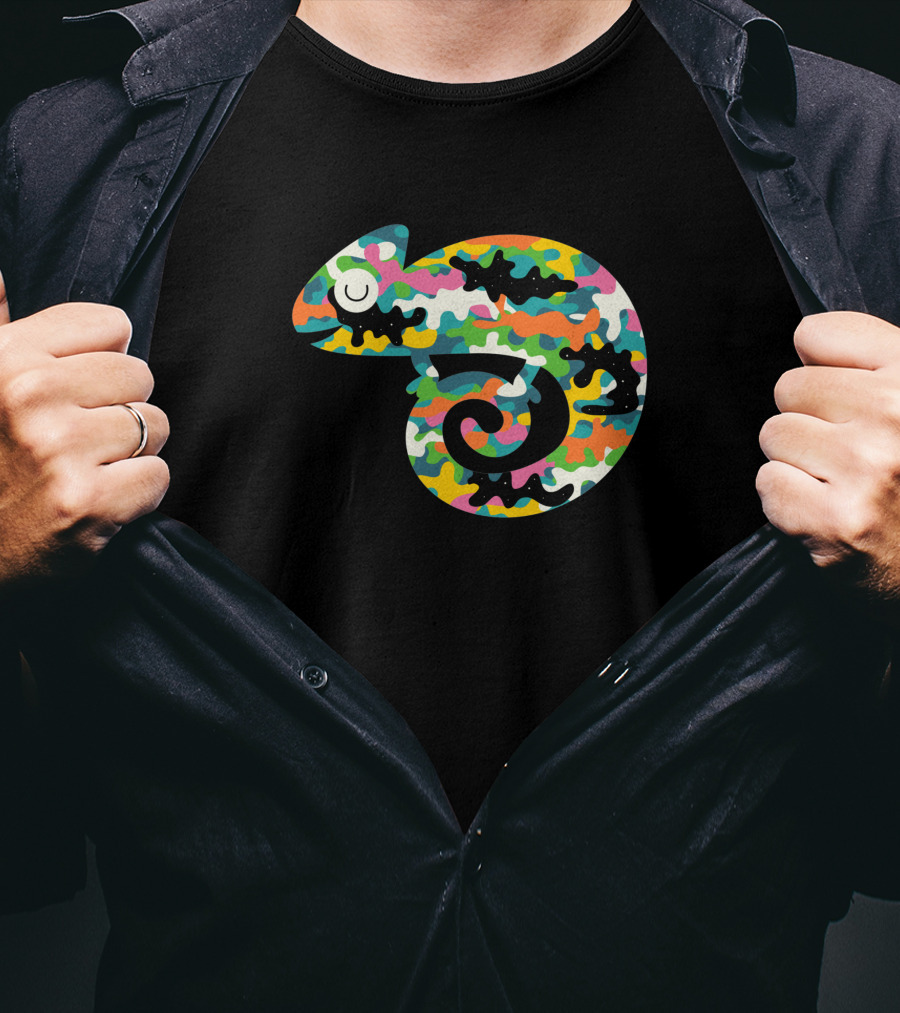 Alive 1371502 Colorful Camouflage Chameleon T-Shirt