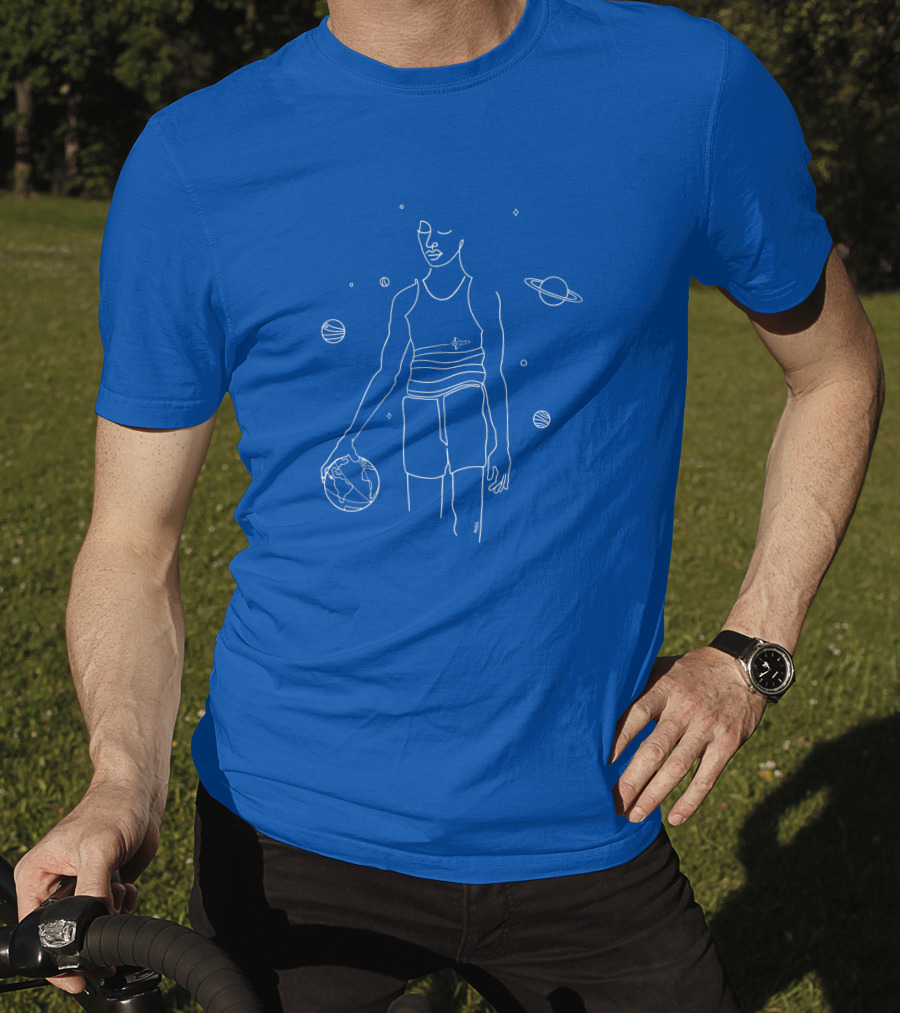 All Star Game 1152888 Planetary Basketball Line T-Shirt