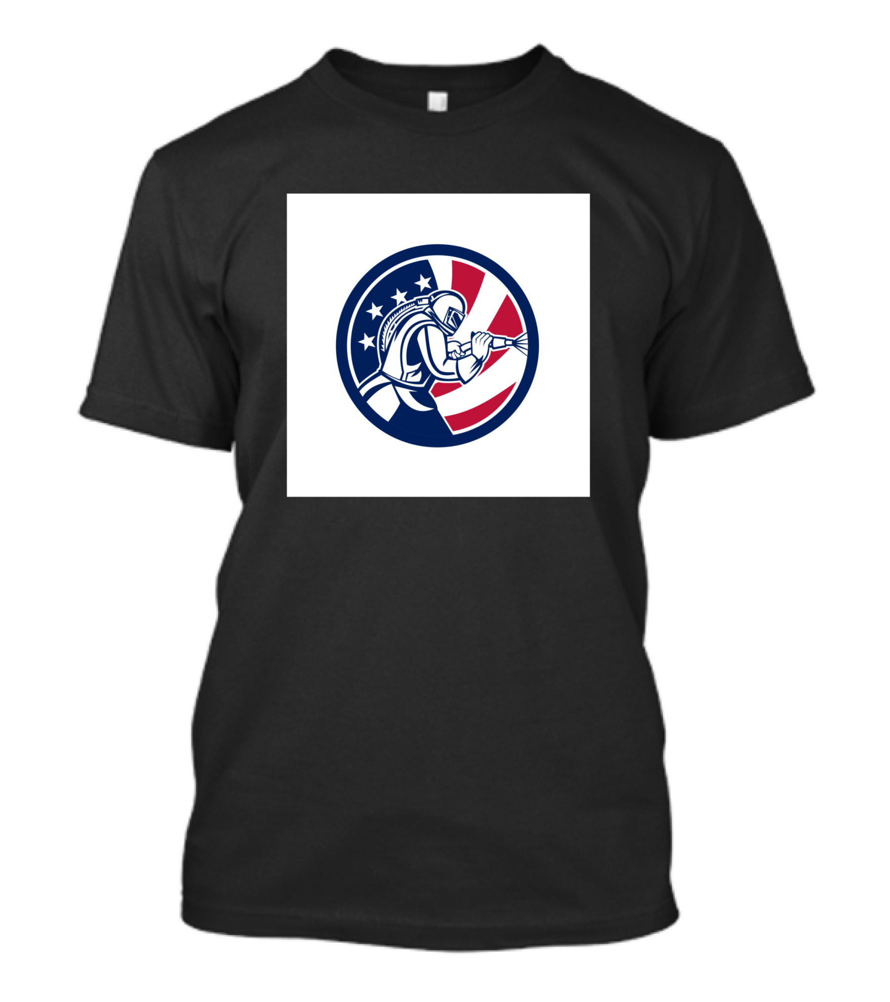 American Sandblaster Flag Circle Usa Abrasive Blasting T-Shirt