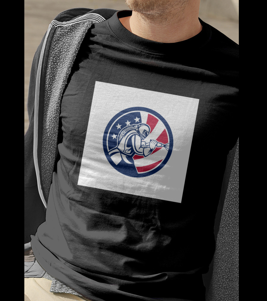 American Sandblaster Flag Circle Usa Abrasive Blasting T-Shirt