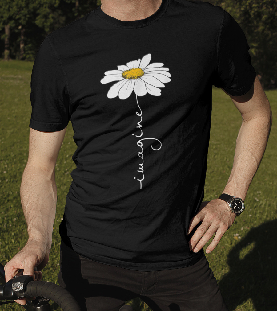 Imagine Flower Daisy Text T-Shirt