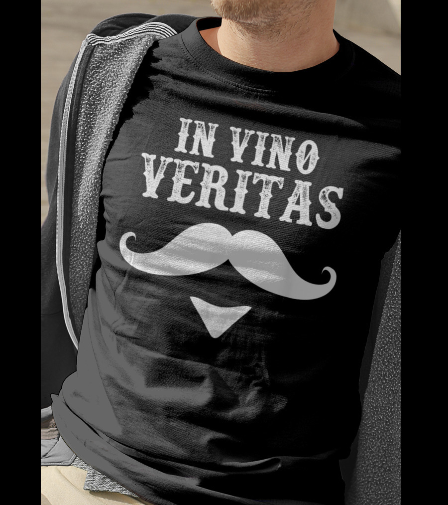 In Vino Veritas With Mustache Emblem Doc Holiday Western T-Shirt