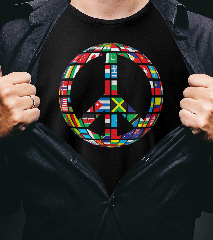 International Flag Peace Symbol Multicultural Unity T-Shirt