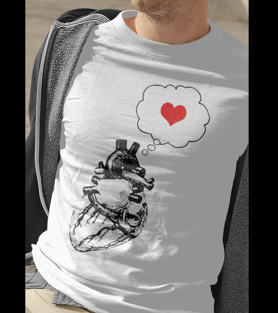 Anatomical Heart With Red Love Symbol Valentine T-Shirt