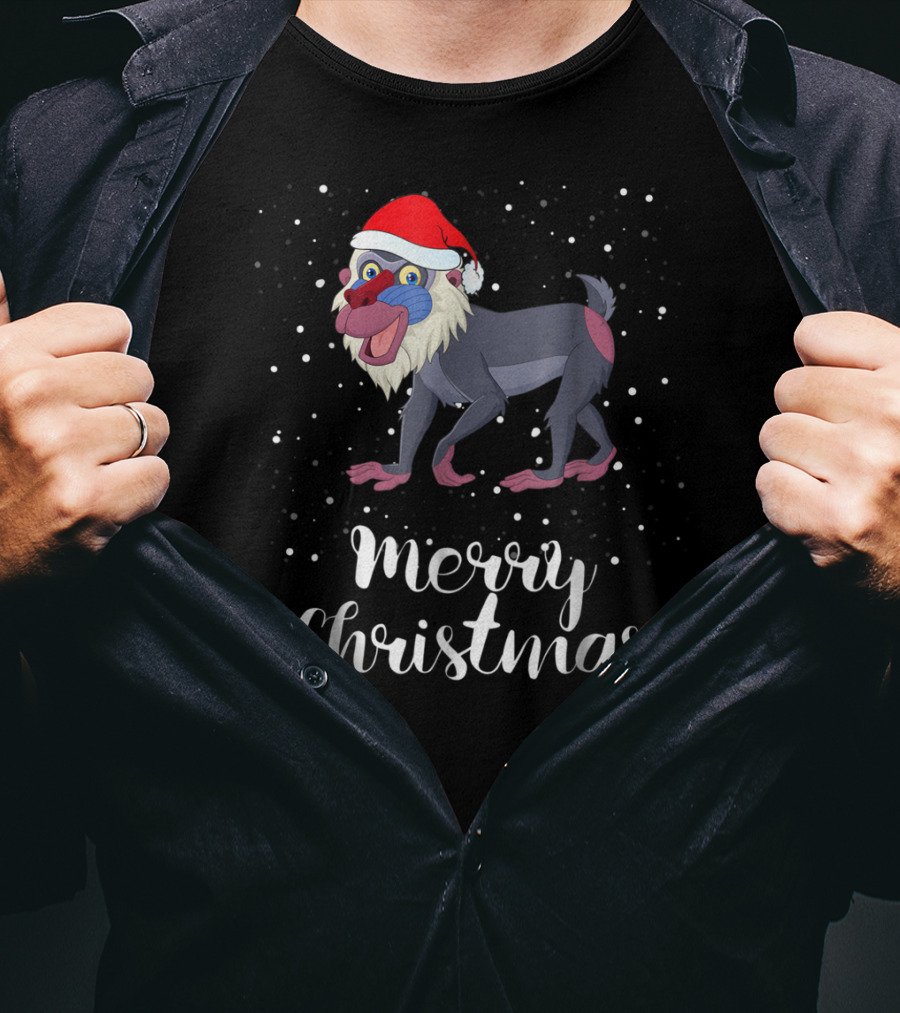 Merry Christmas Baboon Funny Family Group Matching T-Shirt