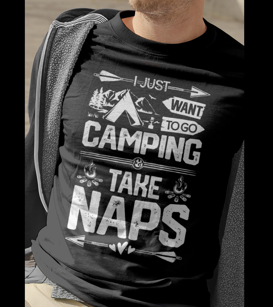 I Just Want To Go Camping And Take Naps Outdoor Funny Camper Boys T-Shirt