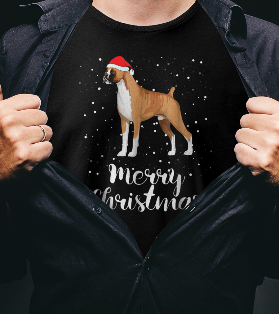 Merry Christmas Boxer Funny Family Group T-Shirt