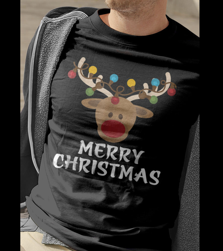 Merry Christmas Reindeer Lights Matching Group Set6 T-Shirt