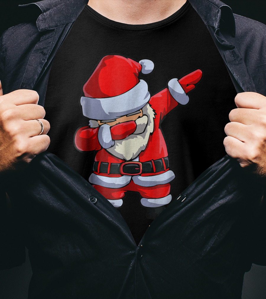 Christmas Dabbing Santa Kids Xmas Tees9 Iconic Festive Dance Motif T-Shirt