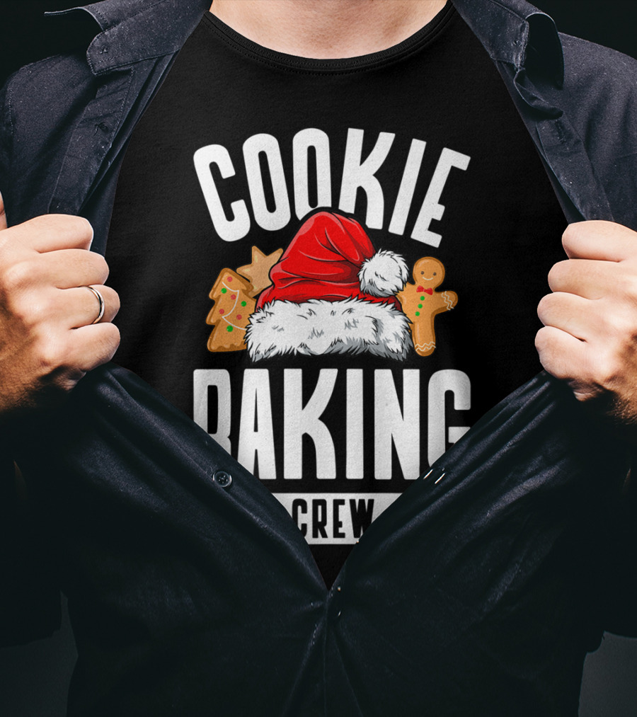 Cookie Baking Crew Christmas Family Gingerbread Team Santa Hat T-Shirt