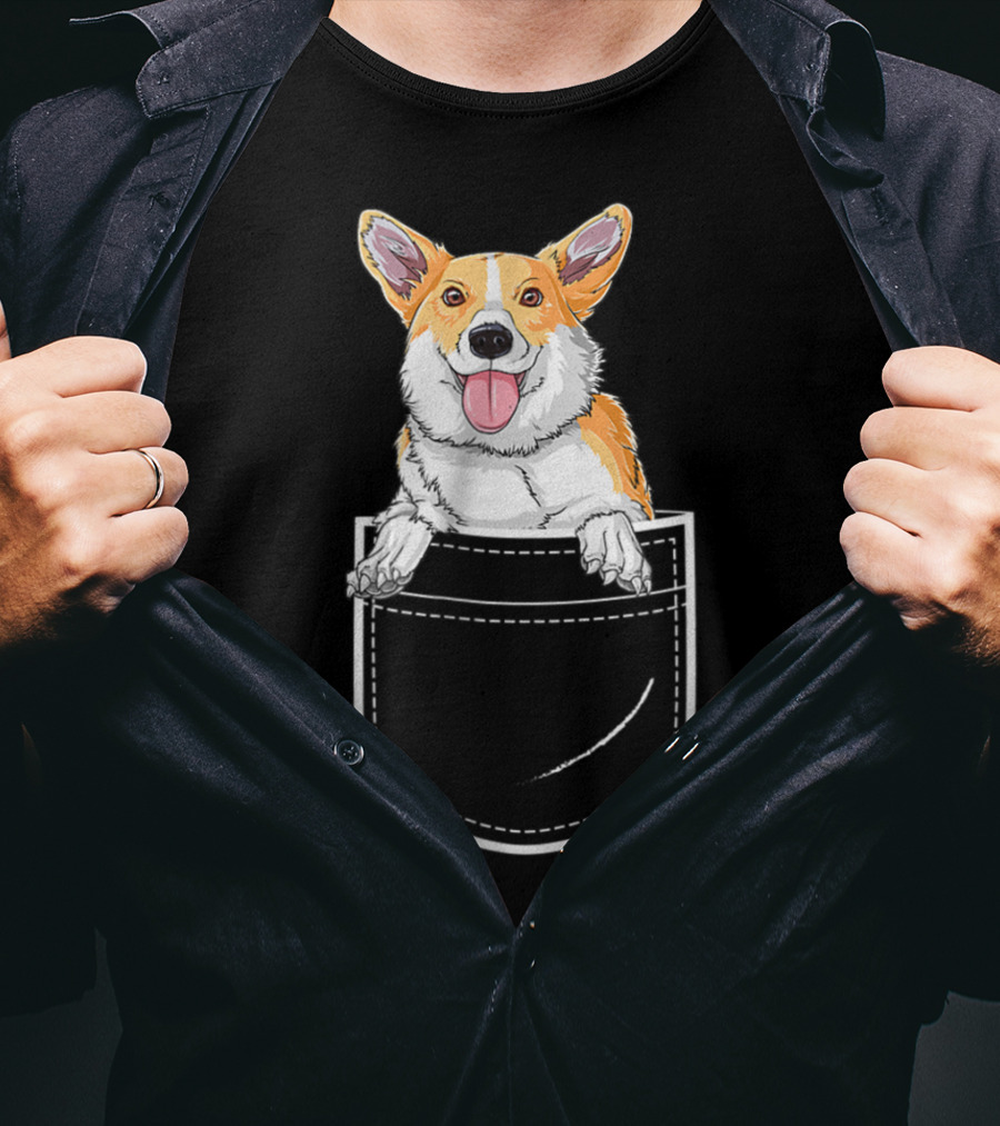 Corgi Puppy In Your Front Pocket For Men T-Shirt