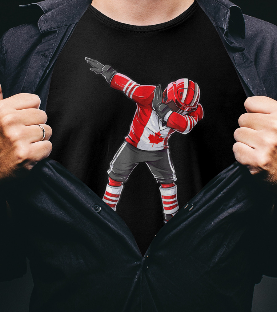 Dabbing Canada Flag Hockey Squad Boys Men Ice2 T-Shirt