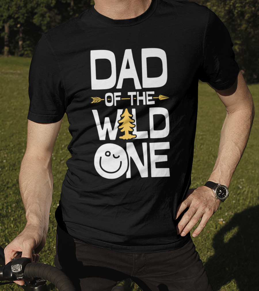 Dad Of The Wild One Smiley Tree Arrow T-Shirt