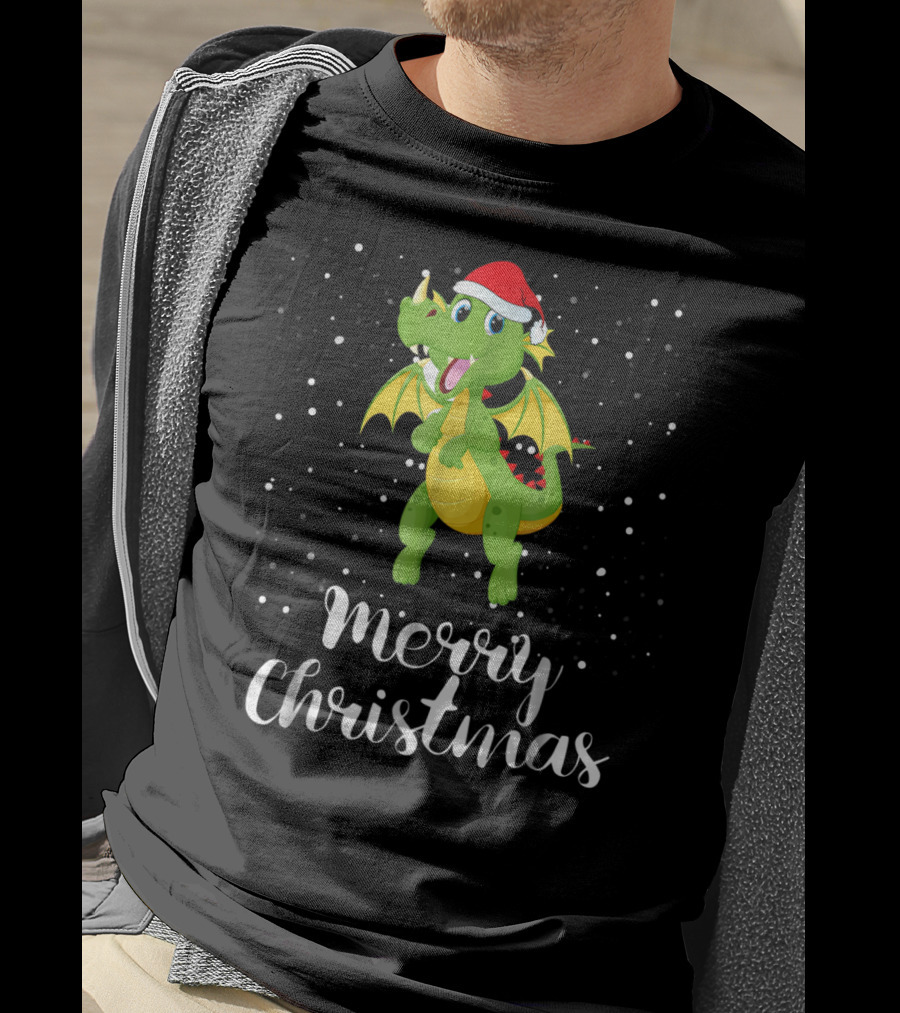 Merry Christmas Dragon Funny Matching Family Group T-Shirt