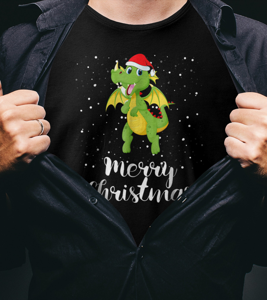 Merry Christmas Dragon Funny Matching Family Group T-Shirt
