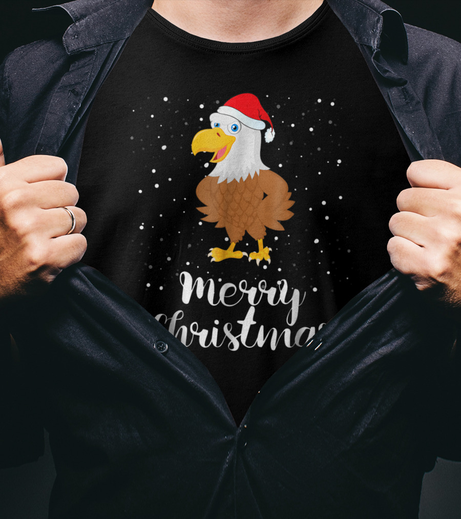 Merry Christmas Eagle Funny Christmas Matching Family Group T-Shirt