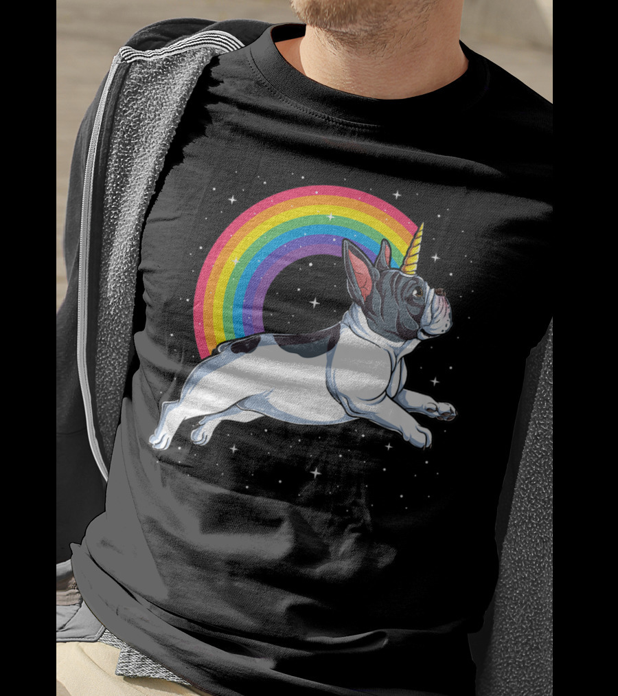 French Bulldog Unicorn Rainbow Galaxy Frenchicorn Kids Space Adventure T-Shirt