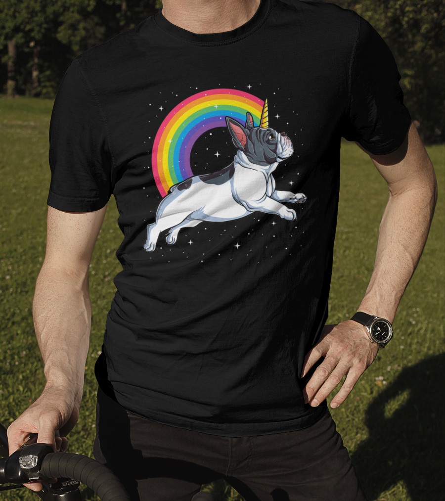 French Bulldog Unicorn Rainbow Galaxy Frenchicorn Kids Space Adventure T-Shirt