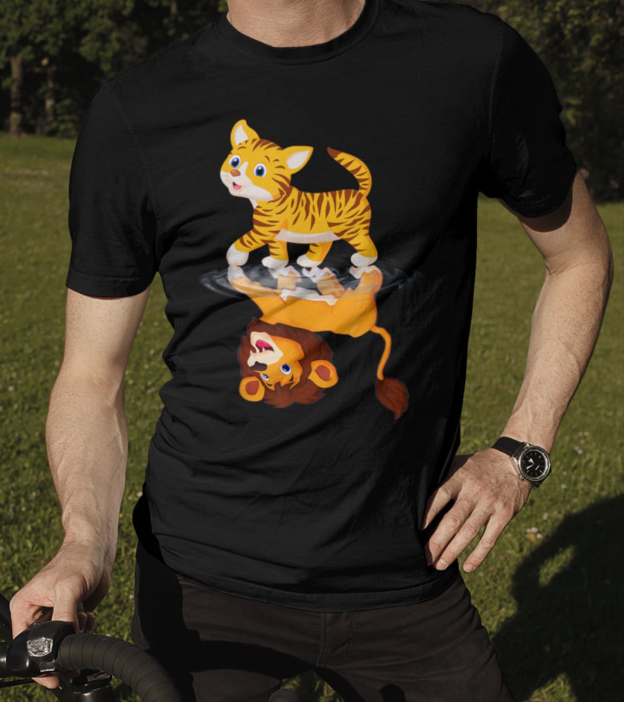 Funny Cat Lover Bengal Cat Reflection As Bengal Tiger T-Shirt