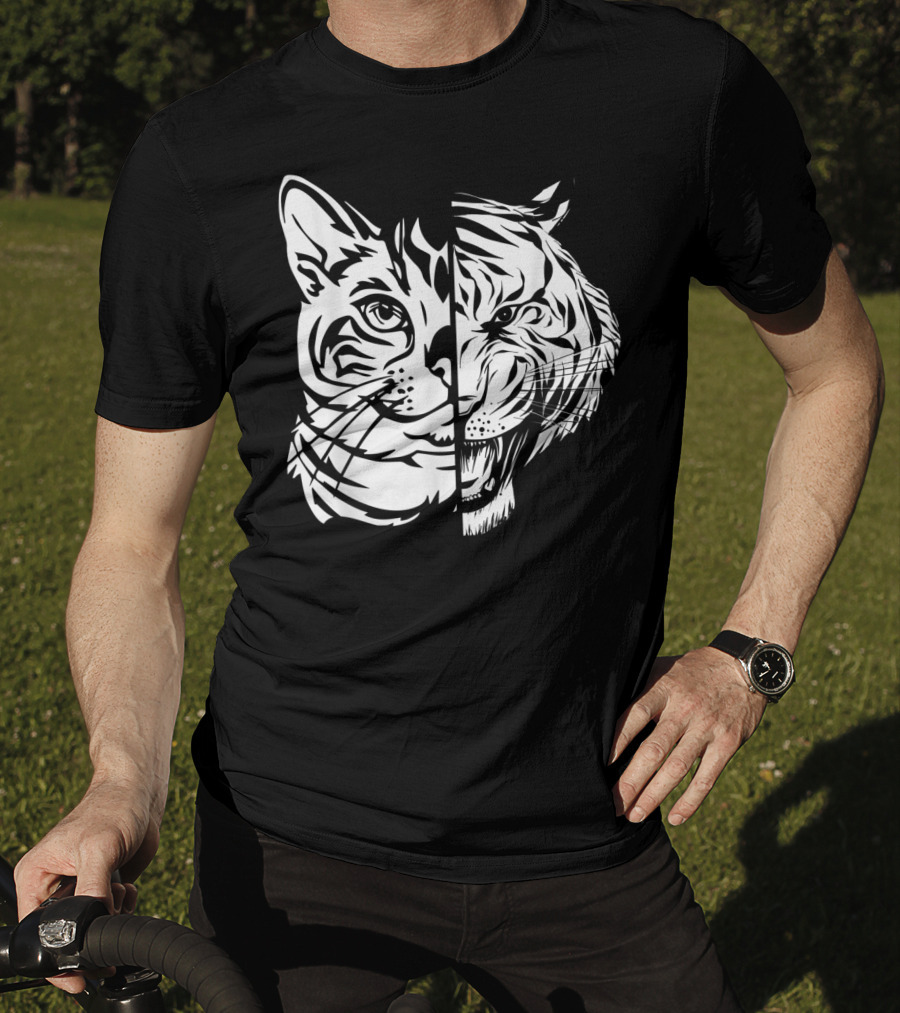 Funny Cat Lover Bengal Cat Shadow Bengal Tiger Fusion T-Shirt