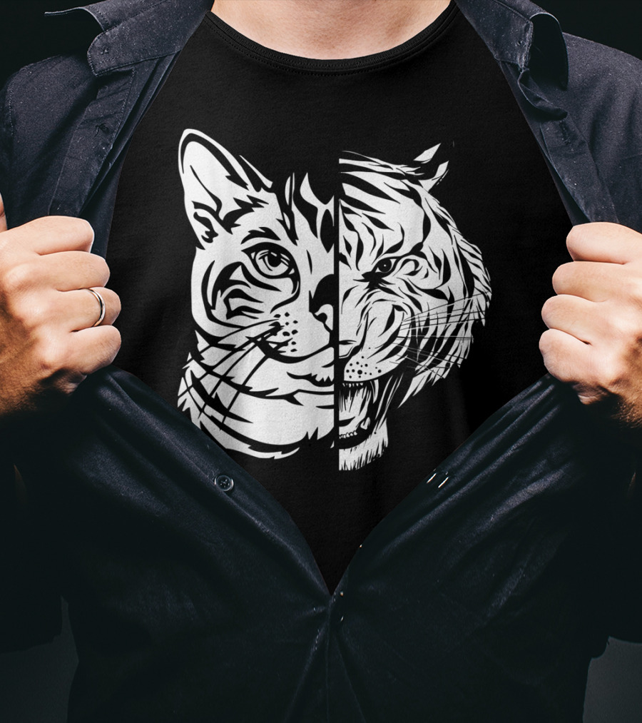Funny Cat Lover Bengal Cat Shadow Bengal Tiger Fusion T-Shirt