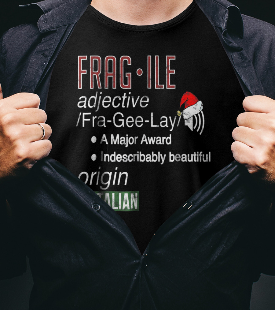 Fragile Fra Gee Lay Italian Major Award Indescribably Beautiful Christmas Santa Hat T-Shirt