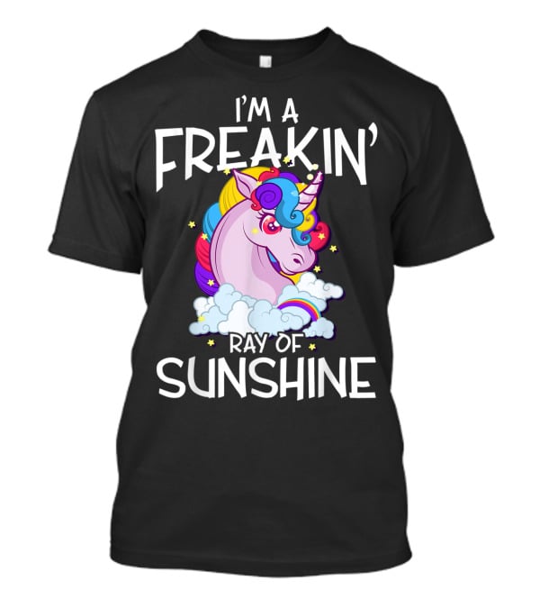 I'm A Freakin' Ray Of Sunshine Rainbow Unicorn Vintage 1970s 1980s T-Shirt