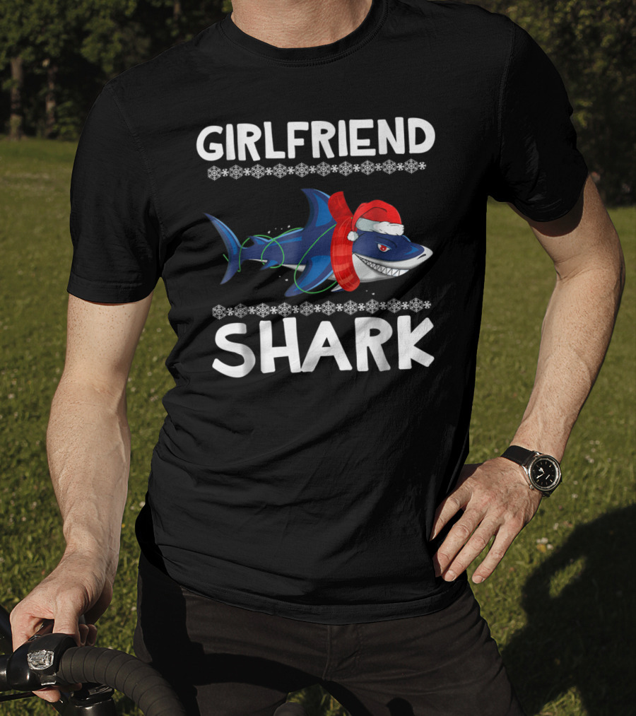 Girlfriend Shark Ugly Christmas Family Holiday T-Shirt