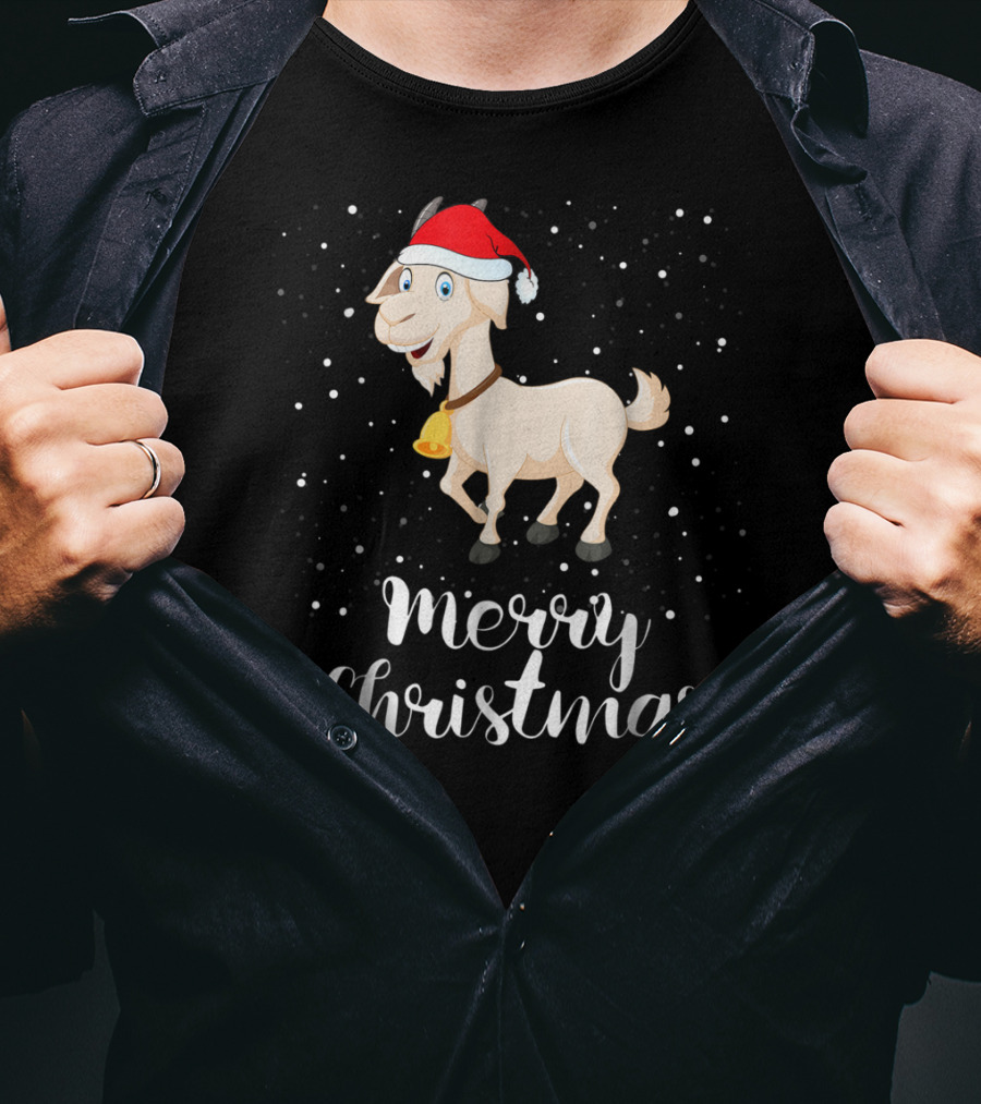 Merry Christmas Goat Funny Matching Family Holiday Group T-Shirt