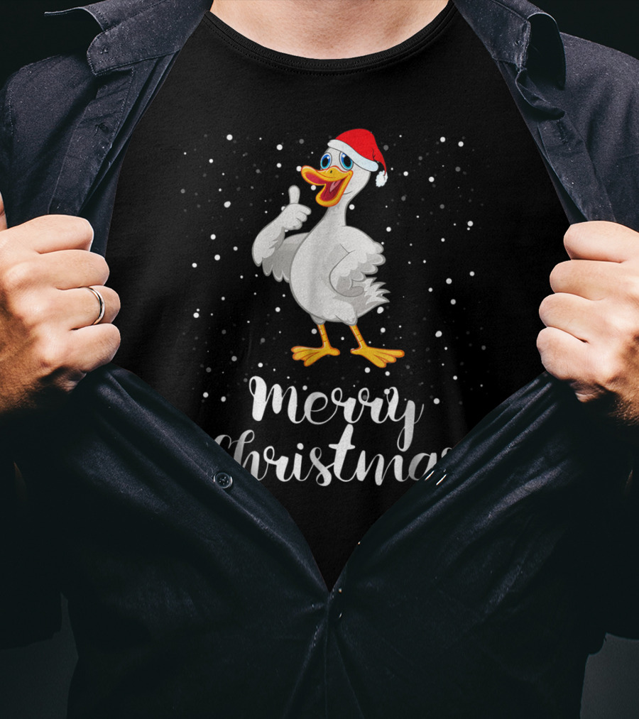 Merry Christmas Goose Funny Matching Family Group T-Shirt
