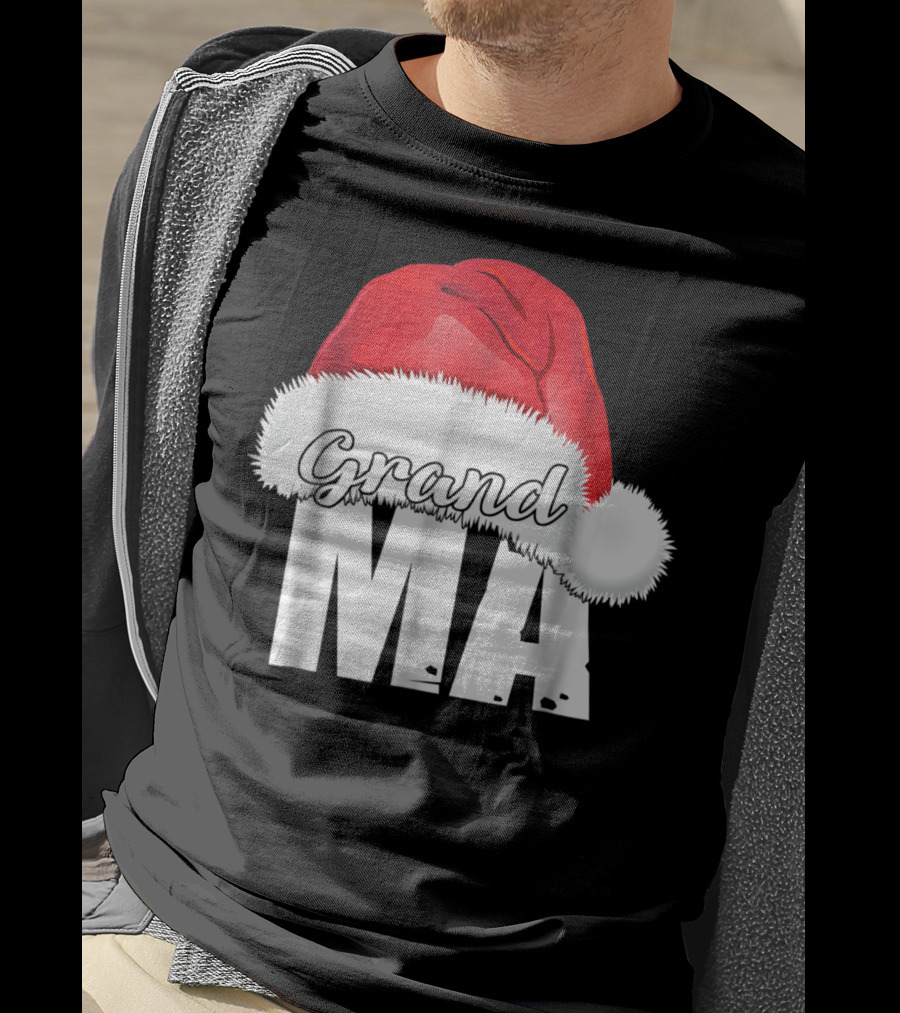 Grandma Christmas Santa Hat Family T-Shirt
